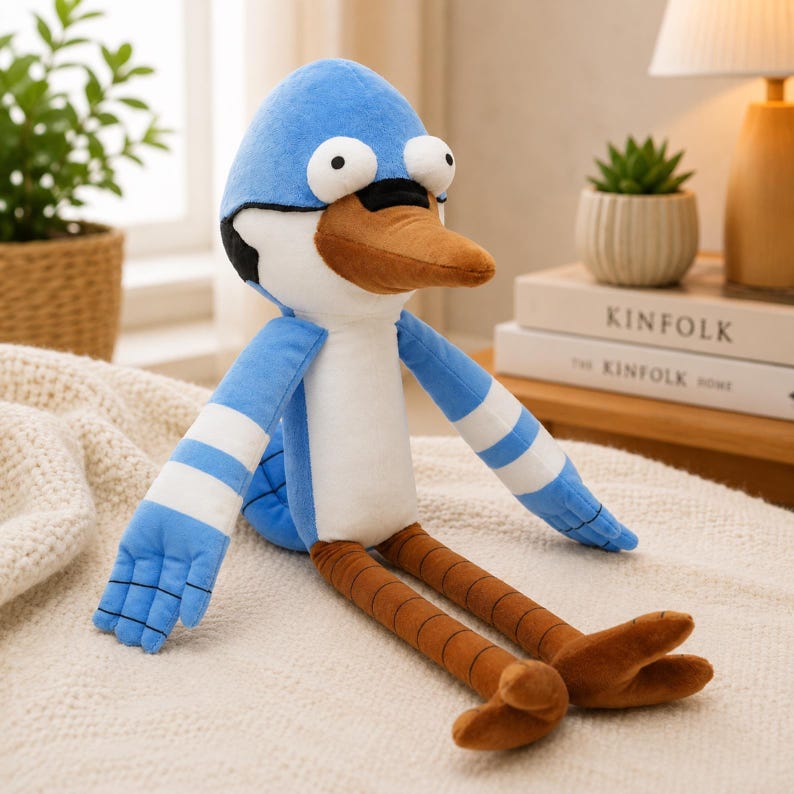 Mordecai and Rigby Plush Toy, Cartoon Stuffed Plushie Toys - Gift for Kids B-30cm