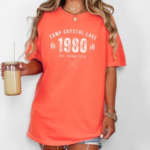 Camp Crystal Lake Vintage Horror Friday the 13th Jason Voorhees Tee, Camping T-shirt, Netflix and Chill, Halloween Party Outfit