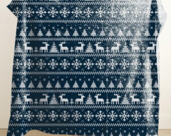 Fair Isle Urlaub Gemütliche Crushed Samt Decke, kuschelig warme Decke, Weihnachtshochzeitsgeschenk, Urlaub Hochzeit