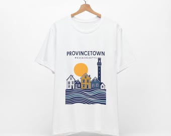 Provincetown Scenic Graphic Tee | City Pride Shirt, Summer Vacation Top, Beach Lovers Gift, Massachusetts T-Shirt