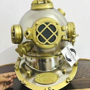 US Navy Mark V Diving Helmet: Deep Sea Scuba Decor - 18 Inch