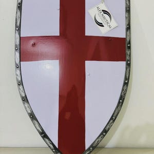 Bouclier médiéval de la Croix-Rouge Templier, armure de 60 cm, cadeau de bouclier