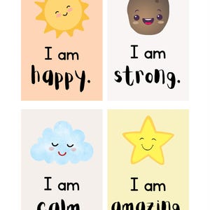 Cartes d'affirmation positive pour enfants - Thème nature