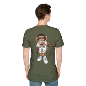 Trendy T-shirt met print met leuk cartoonontwerp, uniseks softstyle-T-shirt, vrijetijdskleding, streetwear, cadeau voor vrienden, zomerstijl