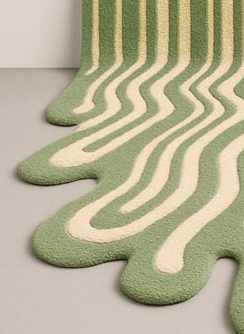 Dripping Rug Green Melted Rug, Modern Abstract Dripping Carpet Design, Unique ...