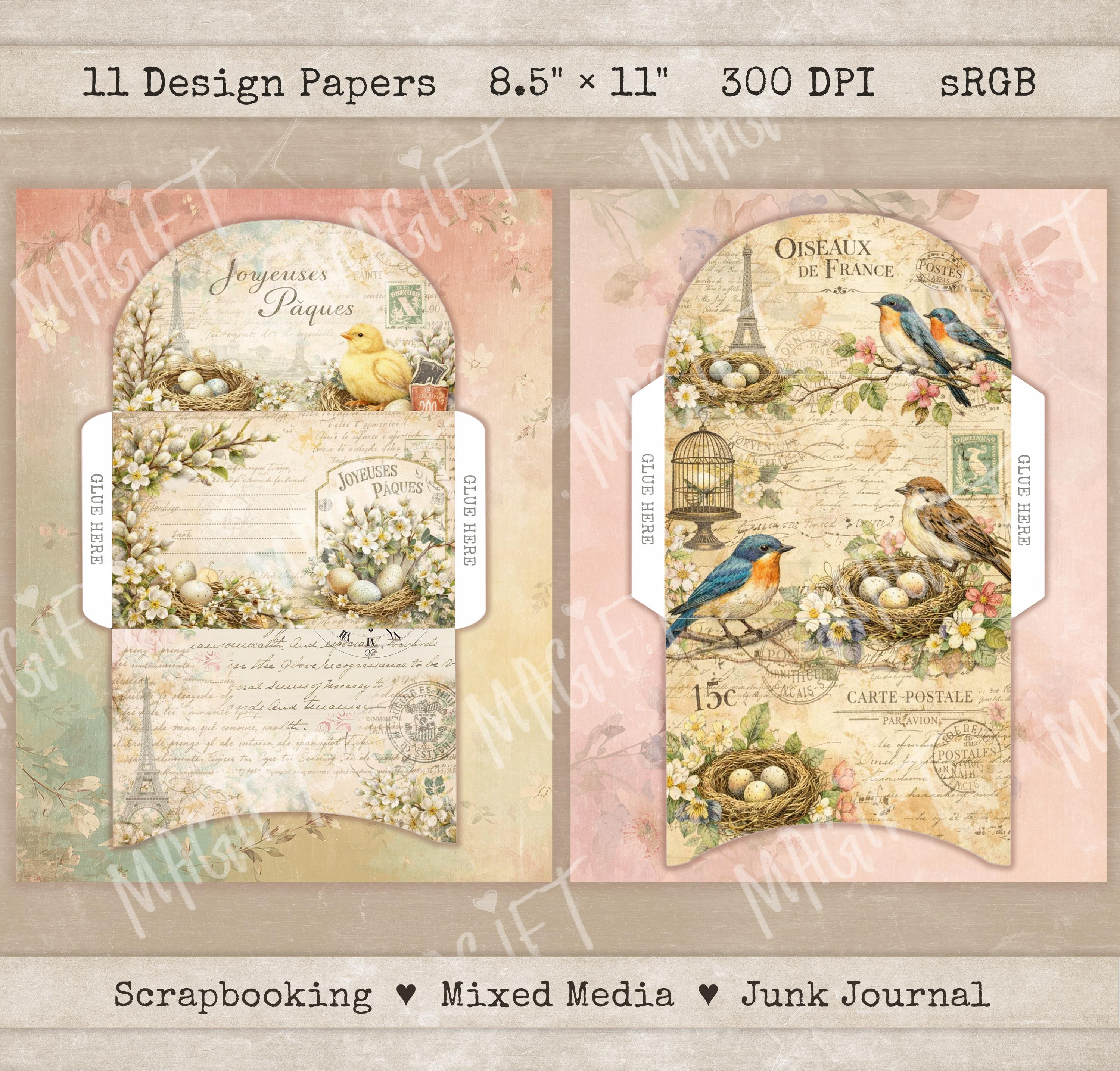 Easter Junk Journal Printable Folding Folio Craft Kit (digital Download ...