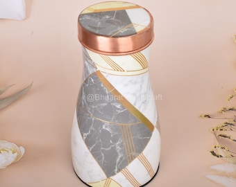 Printed Copper Water Bottle: Ayurvedic Wellness, Handcrafted in India