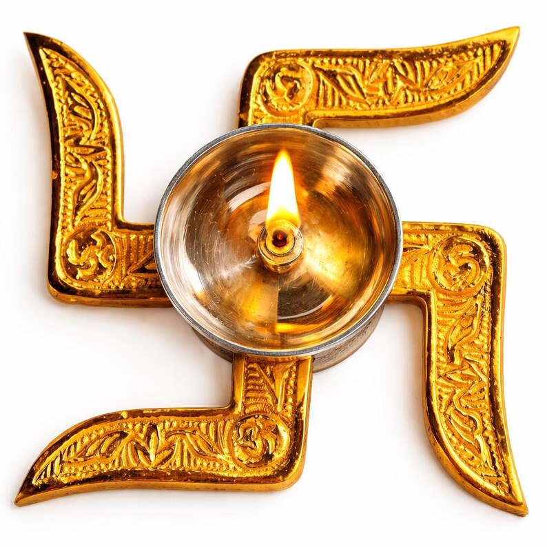 Swastik Deepam Gift Set | German Silver and Gold Finish | Bulk Wedding ...