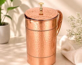 Pure Copper Water Pitcher | Handmade Ayurvedic Drinkware, Kitchenware