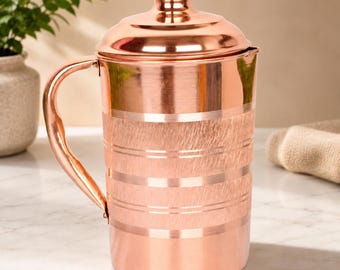 Copper Water Jug | Handmade Pitcher | Pure Copper Ayurvedic Drinkware