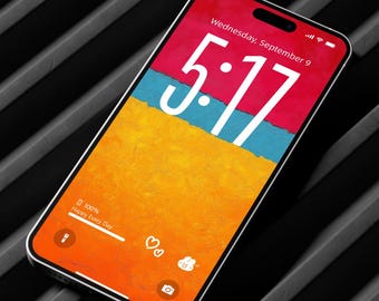 Sfondo per telefono con blocchi di colore astratti / Download digitale moderno rosso blu giallo