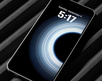 Sfondo astratto scuro per iPhone / Design ad anello luminoso (download digitale)