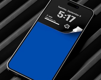 Sfondo sfumato blu per iPhone: tema iOS minimalista nero (download digitale)
