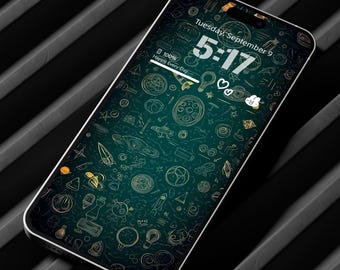 Sfondo Science Doodle per iPhone: tema spazio e astronomia (download digitale)