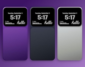 Sfondo minimalista per iPhone iOS 17: viola, argento, blu (download digitale)