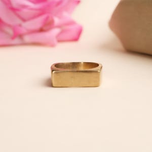 Men&#39;s Pinky Signet Ring, Signet Gold Ring, Signet Ring, Custom Ring, Brass Ring, Personalized Signet Ring, Handmade Jewelry,Gift for Her/him