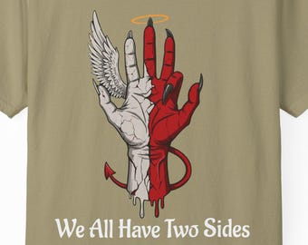 T-shirt Gothic Angel Devil: streetwear-shirt donkere grunge