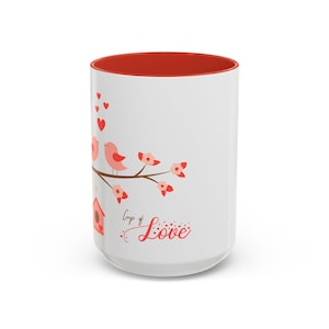Love Birds Coffee Mug, Cup of Love Mug, Valentine&#39;s Day Gift, Nature Lover&#39;s Coffee Cup, Cute Bird Design, Ceramic Mug