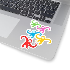 Barrel of Monkey Kiss-Cut Stickers - Fun, Playful Decals for Laptops, Journals, Kids&#39; Crafts, Birthday Party Favors, Animal Lovers