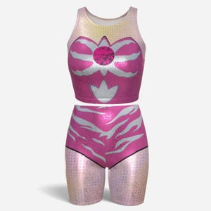 Catra Costume She-Ra | Glitter Crop Top & Shorts | 1980s Cartoon MOTU He-man