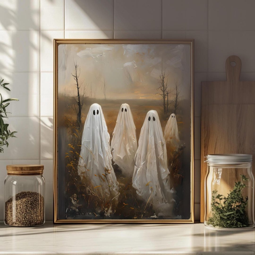 Fall Gost Summerween Ghost Art Print | Spooky Fall Wall Decor | Halloween ...