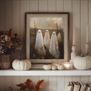Art fantôme imprimable | Téléchargement d&#39;art mural automne effrayant | Décoration d&#39;Halloween en été | affiche Ghostcore vintage | Impression numérique instantanée