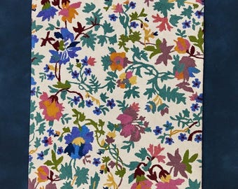 Multicolor Floral Rug, Botanical Garden Wool Rug, Boho Vintage Style Area Rug, Colorful Flower Carpet, Artistic Statement Decor