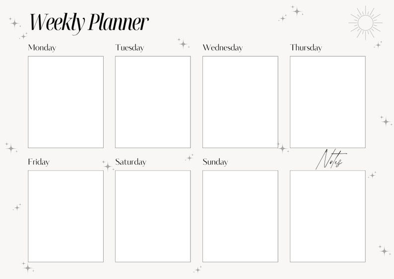 Weekly Planner Printable Minimalist Weekly Planner PDF, Weekly ...
