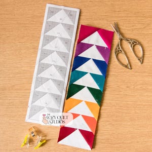 Flying Geese FPP Strip Pattern 9 Sizes | Foundation Paper Piecing | Decorative Quilt Border Template | Flying Geese Paper Piecing PDF