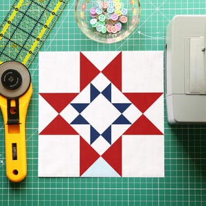 Ohio Star Quilt Block Pattern Printable Foundation Paper Piecing Patterns FPP Pattern PDF 5inch 6inch 8inch 9inch 10inch 12inch Double Ohio