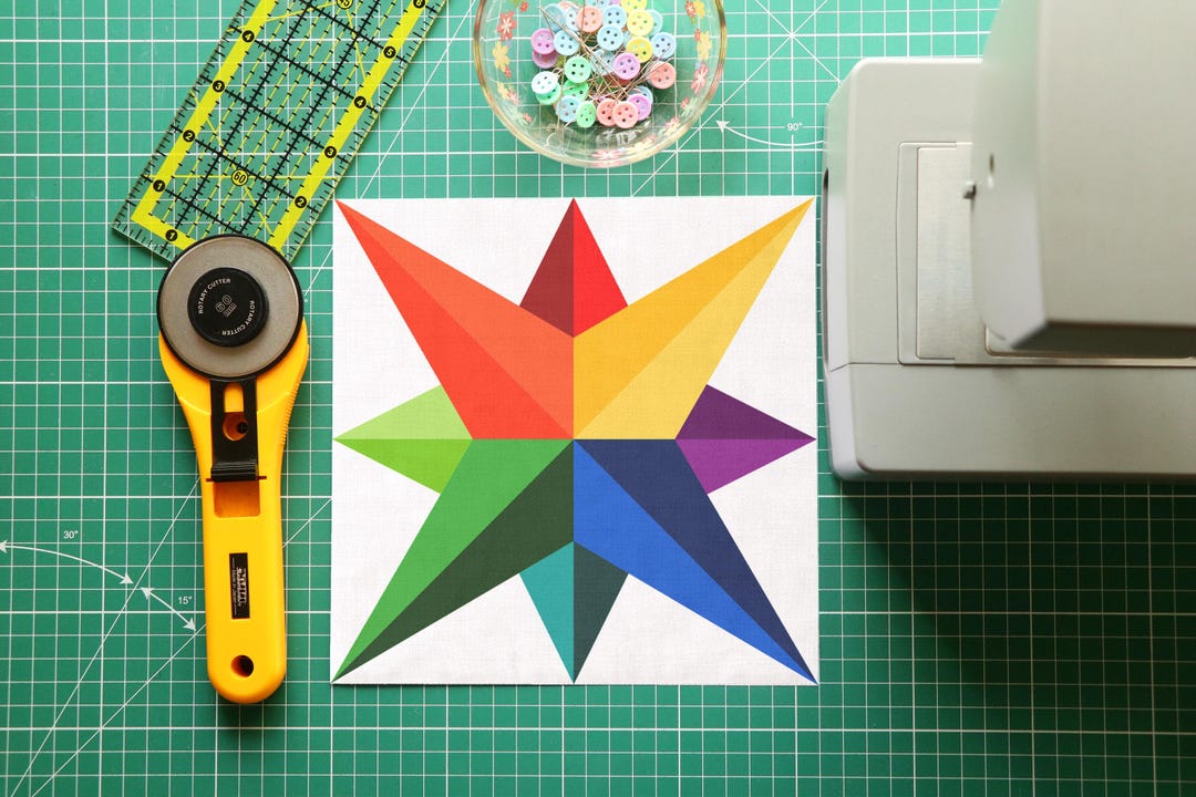 Modern Star FPP Quilt Block | 8 Point Star FPP Quilt Block Pattern ...