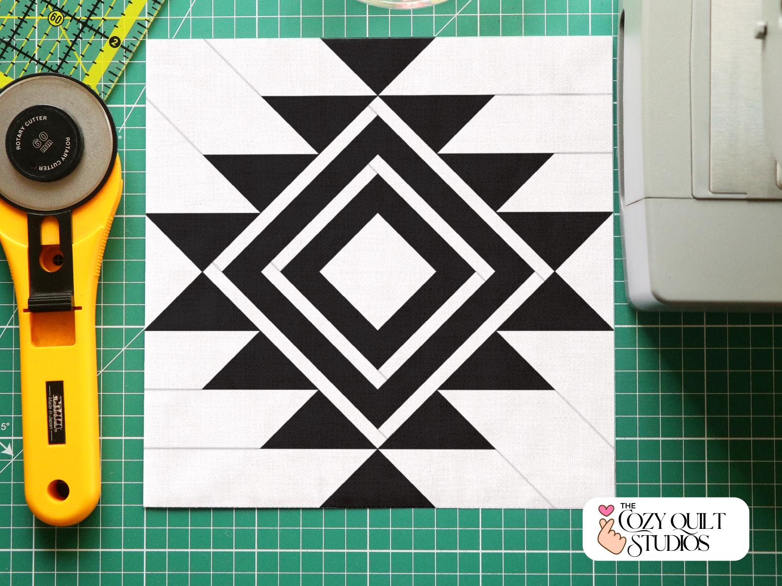 Aztec Courthouse Diamond FPP Quilt Block Pattern | Southwest Quilt ...