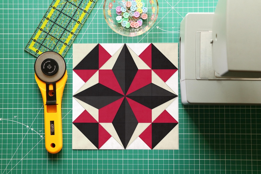 8 Point Star Quilt Block FPP Pattern | Foundation Paper Piecing PDF ...