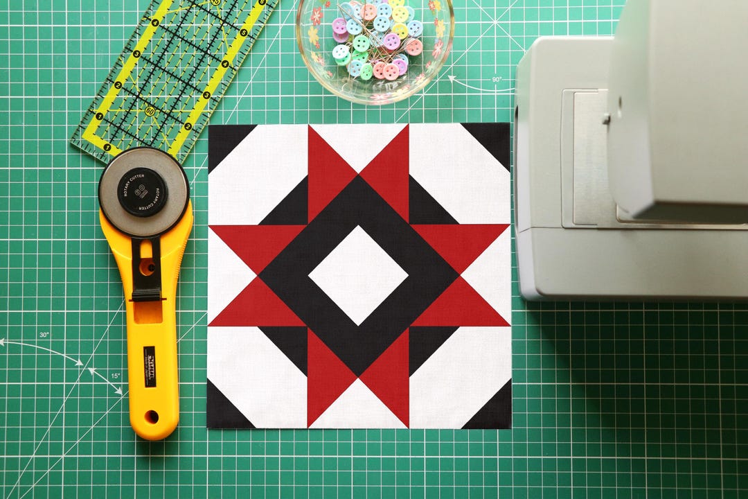 Diamond Star Quilt Block FPP Pattern | 8 Point Star Foundation Paper ...
