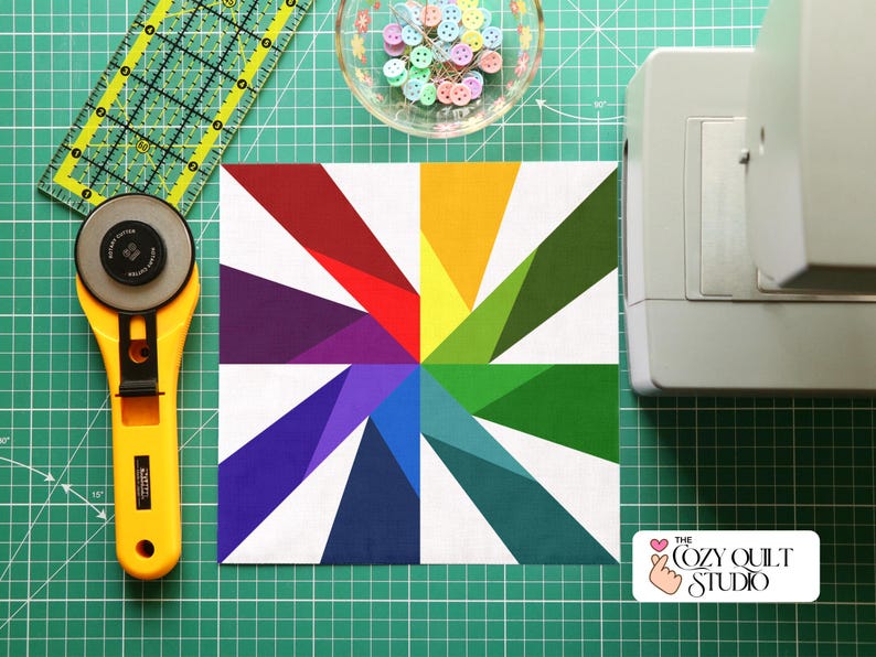 Easy Star FPP Quilt Block Pattern, 8 Point Star Quilt Block FPP Pattern ...