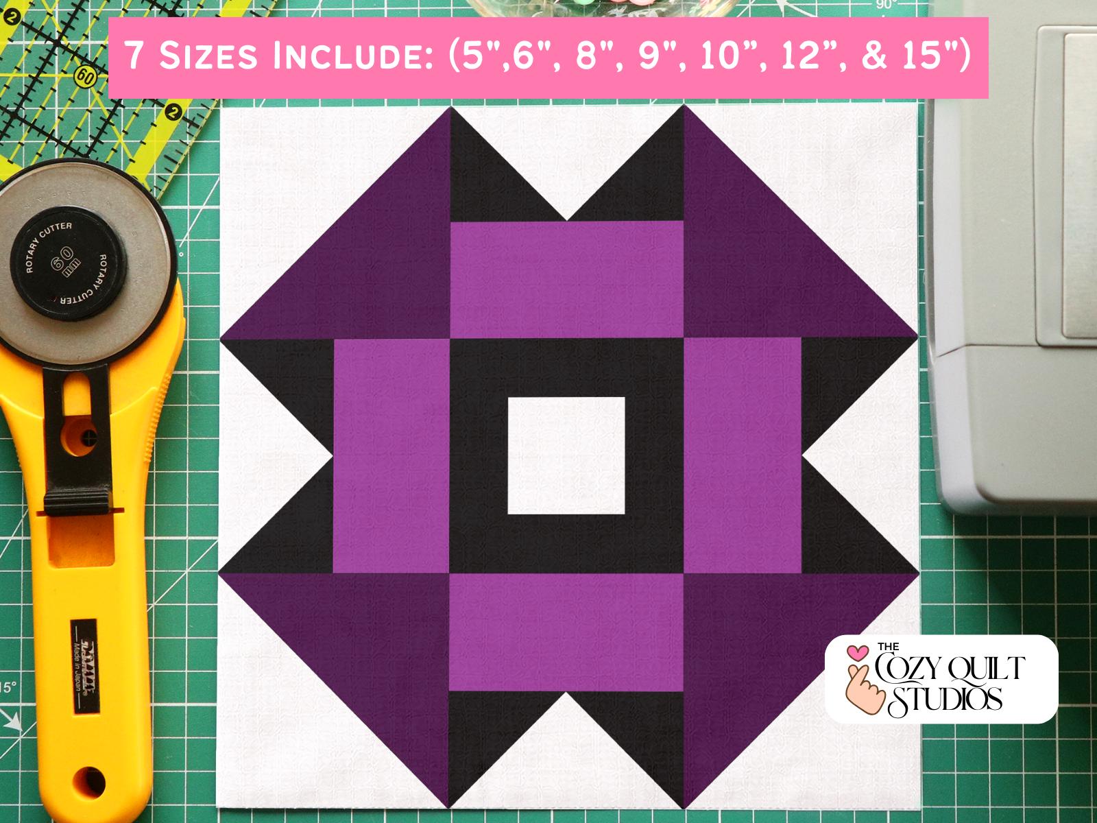 Churn Dash FPP Quilt Block Pattern | Foundation Paper Pieced Quilt ...