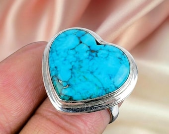 Turquoise ring 925 sterlingzilver, jubileumcadeau voor dames