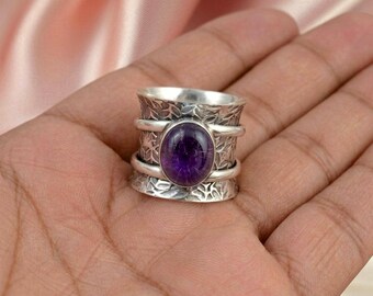 Anello in argento sterling con ametista – Gioiello da donna per anniversario e fidanzamento