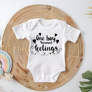 One Boy, Thousand Feelings Baby Bodysuit - Cute Baby Gift | Funny Baby Grow | Baby Shower Present | Newborn Outfit