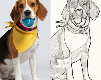 Custom Charcoal Pet Portrait – Digital Art – Personalized Pet Drawing