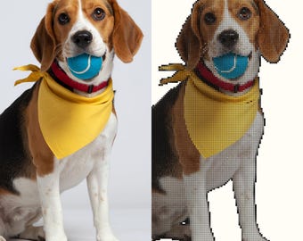 Custom Mosaic Pet Portrait – Tile Art Digital – Colorful Pet Art