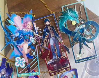 Honkai Star Rail Metal Bookmarks, Honkai Stair Rail character metal bookmarks,The Herta, Sunday, Tribbie,Phainon, Cipher, Hyacine, Castorice