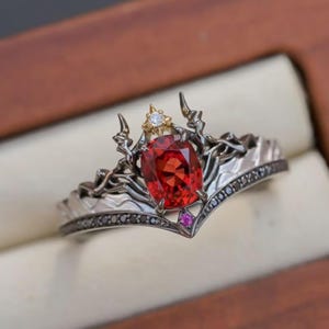 Love and Deep Space，Sylus Jewelry,Sylus Derivative Rings,Sylus Flashing Pigeon Blood Red Zircon Dragon Horn Ring,fan art,爱と深空, 러브앤딥스페이스