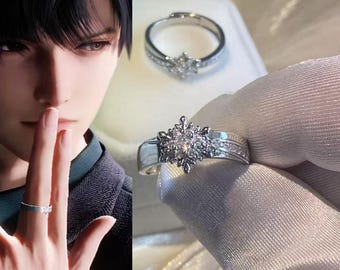 Love and Deepspace|Zayne His Gift-Zayne Wedding Ring,sotome Wedding Rings,Zayne Couple,Elegant Snowflake Ring,witnessed by deepspace cosplay