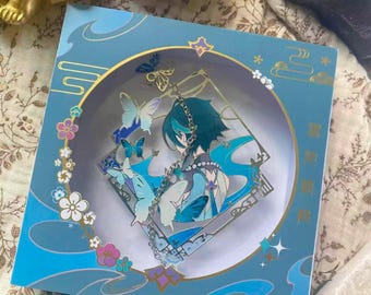 Genshin Xiao Metal Bookmark - Official Style Anime Character Bookmark | Birthday Gift for Game Lovers