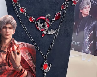 Love and Deepspace Sylus Necklace, Sylus Abyss Necklace,Abyss Pendant Cosplay Necklace,愛と深宇宙, シン、진운 恋と深空 accessories ,Sylus gift Jewelry