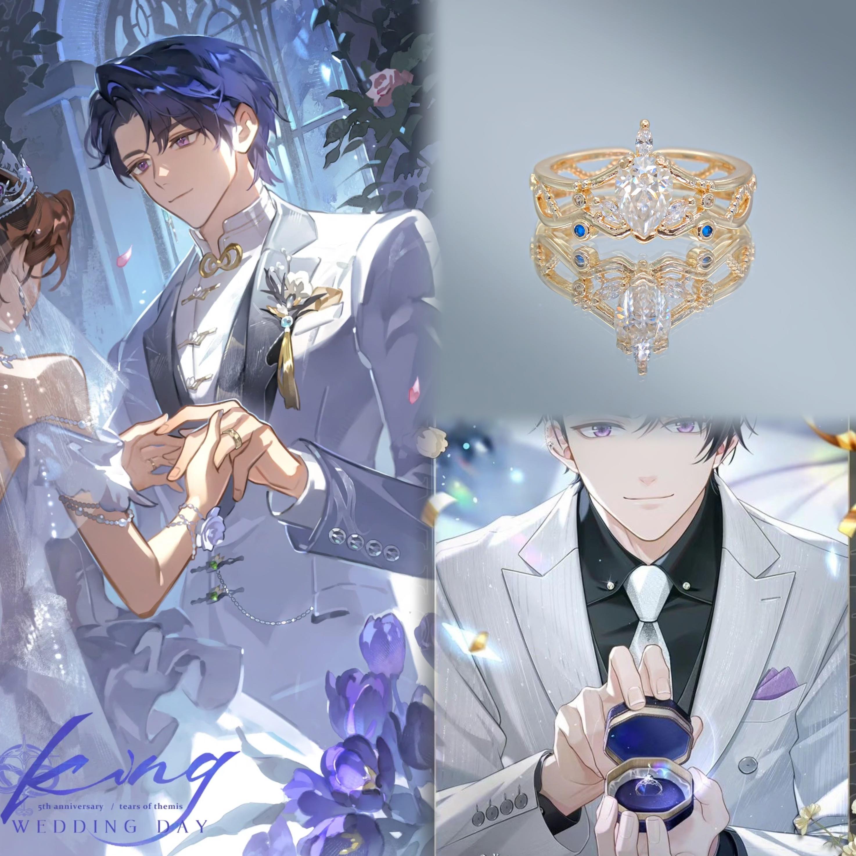 Tears of Themis 2nd Anniversary Wedding Rings,adjustable ,luke 
