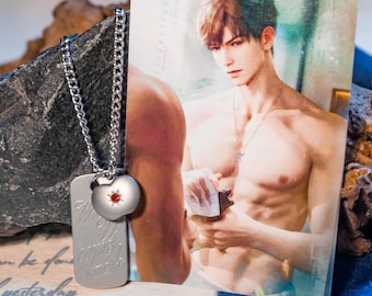 Love and Deepspace Caleb When U Come Back Pendant, CALEB APPLE NECKLACE ,Caleb Necklace, Matte Apple Tag Pendant Necklace,Charm Jewelry Gift