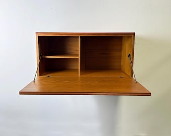 Mid-Century, aan de muur gemonteerde verlichte drop-receptiekast van Beaver & Tapley