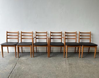 Zestaw 6 krzeseł do jadalni z połowy lat 60. i 70. XX wieku firmy Schreiber Furniture